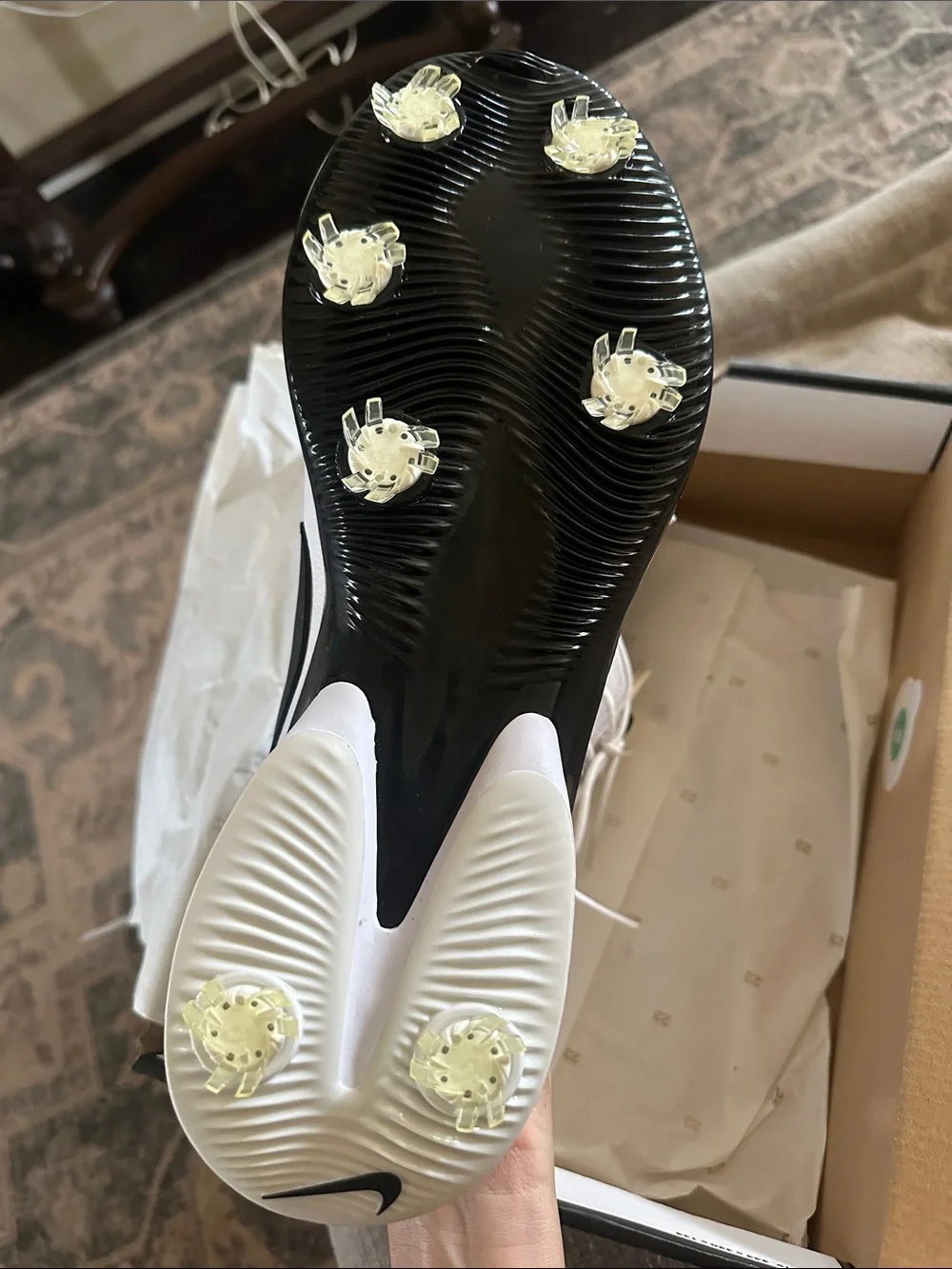 Nike White and Black Golf Sneakers